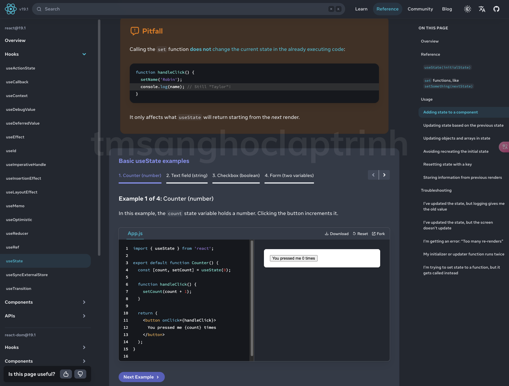 React documentation